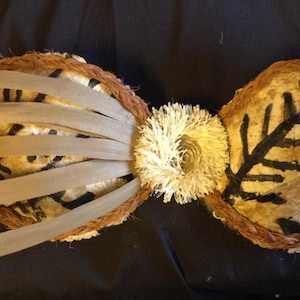 Authentic Tapa Cloth With Coconut Fibers Bra. Perfect For Tahitian & Cook Islands Costume, Luau, Soloist Dancers, Dancers, Halau Or Groups.