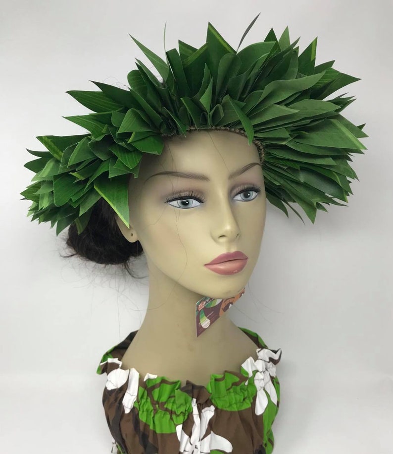 Hawaiian Moana Inspired Headpiece. Single Braided Silk Green Etsy