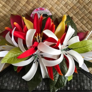 OUR TIARE Paradise Hair Clip. Hawaiian Tropical Flower Hair Clip.