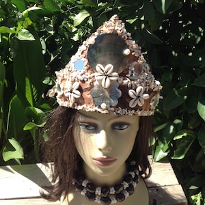 Authentic Tapa Cloth/Ngatu Pale Samoa/Kuiga Or Samoan Princess Headpiece. Perfect For Tahitian And Cook Islands Dancers Of All Ages. Wedding