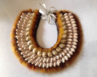 Tahitian & Cook Islands, Rarotongan Shell Neck Piece Or Necklace. Perfect For Both Male And Female Dancers Or For Decorations,