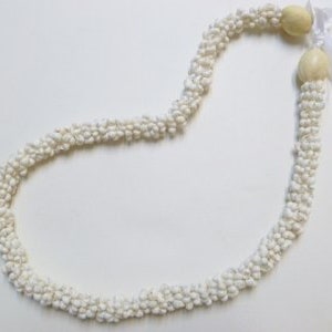 White Mango shell necklace/lei.