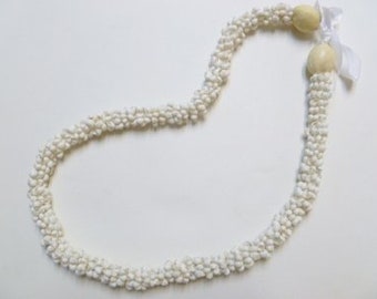 White Mango shell necklace/lei.