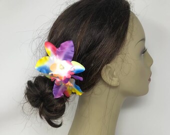 BOXOB - 4 Fermagli Per Capelli Con Fiori Hawaiani, Colorati, In Plastica, Per Vacanze E Spiaggia - 4
