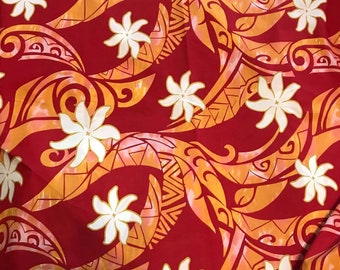 Tissu de polycoton / tissu de tissu floral tropical hawaïen, 36 « x 42 » de large se vend par verge.