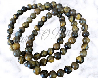 8MM Tiger Eye Bracelet, Gemstone Bracelet, Stretchy Bracelet, Good Luck Bracelet, Protection Bracelet, Meditation Bracelet, Unisex
