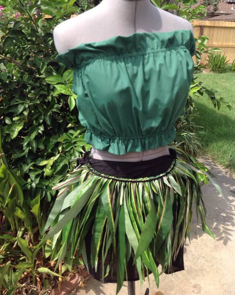 Adult & Children Silk Green Leaf Skirt or Hula Skirt. Etsy