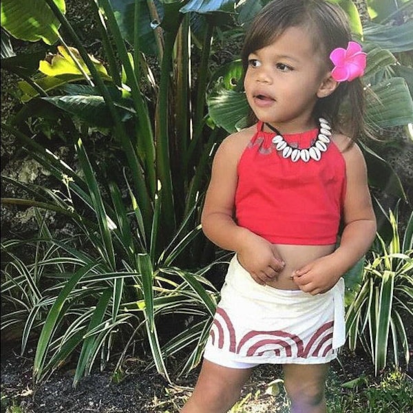 Baby Moana Set/Costume. Baby Moana Inspired Set. 1 Top & 1 Little Sarong Or Necklace, Flower Or Full Set. Babies, Toddlers, Birthday Party.