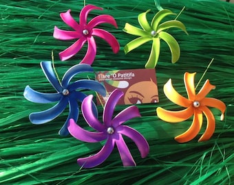 Tiare Flower. Large 5" Solid Color Flower Pick. Beach Wedding Flower. Luau Flower. Bridesmaids Flowers, Gift, Any Polynesian Event & Dancers