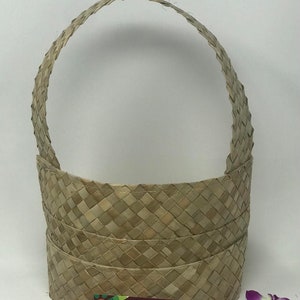 Lauhala Bucket/Basket Headband Base. Perfect For Making Your Own Headpiece Or Any Polynesian Headpiece.
