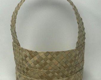 Lauhala Bucket/Basket Headband Base. Perfect For Making Your Own Headpiece Or Any Polynesian Headpiece.