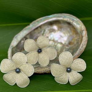 Polynesian Style Handmade Hair Flower Pick With Freshwater Pearl.