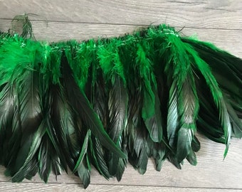 Dark Green Rooster Tail Feathers.