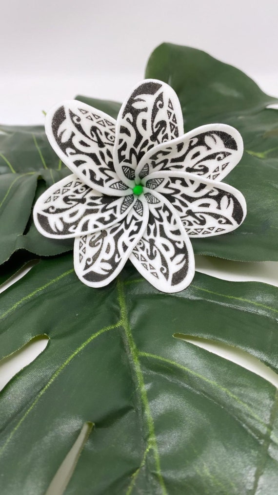 Orecchini Pendenti A Fiore Hawaiano Plumeria, Grandi E Bohémien, Colore Rosa, In Zinco