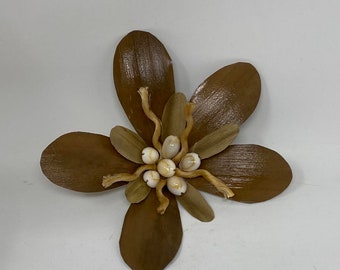 Polynesia Girl Authentic Dried Hala Leaves Clip. Lauhala/Lo'akau Hair Clip. Hawaiian Hula Girl Hair Clip. Wedding Clip. Costume Hair Flower.