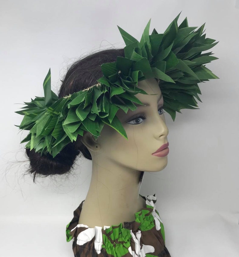 Hawaiian Moana Inspired Headpiece. Single Braided Silk Green Etsy