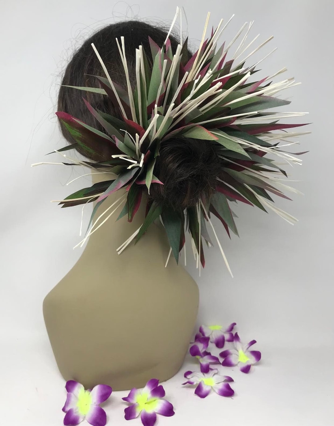 Hawaiian Tropical Braided Silk Ti Leaf With Niau for Bun Wrap ...