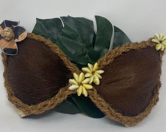 Coconut Shell Costume Bra for Performers & More Polynesian Modesty Cover up  Commercial Cup Size B 
