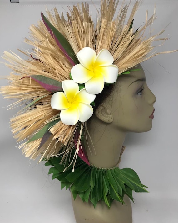Authentic Hau/fau Grass Costume Headpiece. Tropical Flower Authentic Hau/fau Grass Costume Headpiece. Tropical Flower