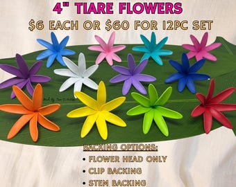 4” Tiare Foam Polynesian Flowers in Exclusive Summer 2025 Colors