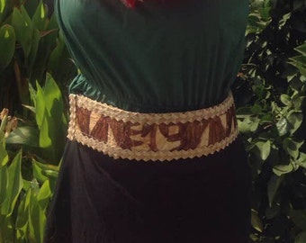 Samoan Authentic Tapa Cloth Belt. Perfect For Polynesian Male & Female Dancers Of All Ages Costume Belt. Measures 2.5&quot;- 3&quot; Wide.