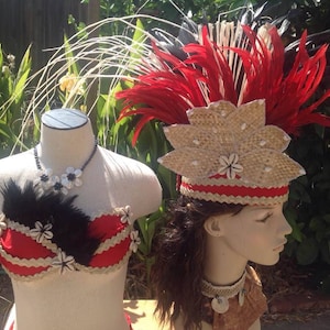 Costume Set. Tahitian & Cook Islands Simple Costume Set. One of our old style in 2002.  For Adult And Children. Soloist, Luau, Groups/Halau.