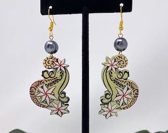 Tribal Tiare Wave Tropical Earrings