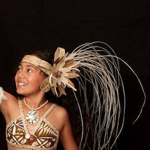 Huahine Headpiece. Tahitian & Cook Islands Lauhala And Niau Headpiece. Perfect For All Ages!!