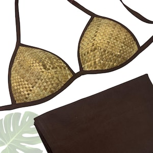 Handwoven Lauhala Bra & Pareo Ori Tahiti Set