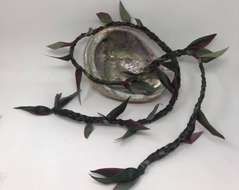 Silk Green/Ti Leaf Lei. Perfect for Wedding, Luau, Beach Wedding, Fathers Day, Mothers Day.