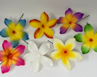 Tropical Hawaiian Flower Stick. Wedding Flower. Luau Flower. Hula Flower. Wedding & Beach Pua Melia Flower. Hawaiian Popular Flower Plumeria