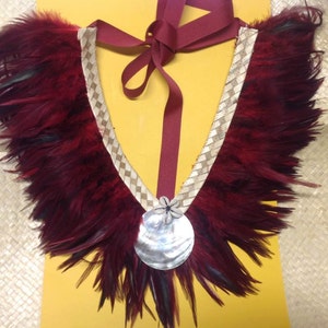 Feather Neck Piece.. Perfect For Tahitian & Cook Island Dancers Of All Ages. For Both Male And Female image 1