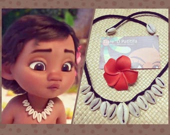Baby Moana Inspired Set. 1 Necklace &/or 1 Plumeria Flower Perfect For Luau, Birthday Party, Wedding. Moana Set Is Perfect For All Ages