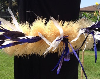 Hau/Fau Hip Hei. Weaved Lauhala Half Hau Hip Hei With Mother Of Pearl Shells & Feathers. Perfect For All Ages!