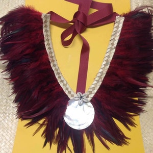 Feather Neck Piece.. Perfect For Tahitian & Cook Island Dancers Of All Ages. For Both Male And Female image 5