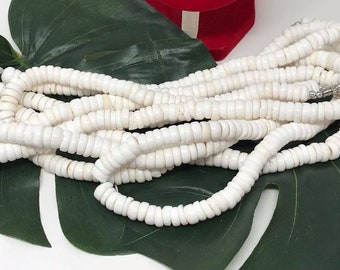Genuine Puka Shell Bracelet – 8 Inch, White Seashell, Hawaiian Surfer Jewelry