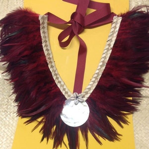 Feather Neck Piece.. Perfect For Tahitian & Cook Island Dancers Of All Ages. For Both Male And Female image 4