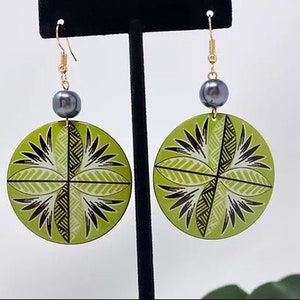 Tribal Tropical Circle Earrings