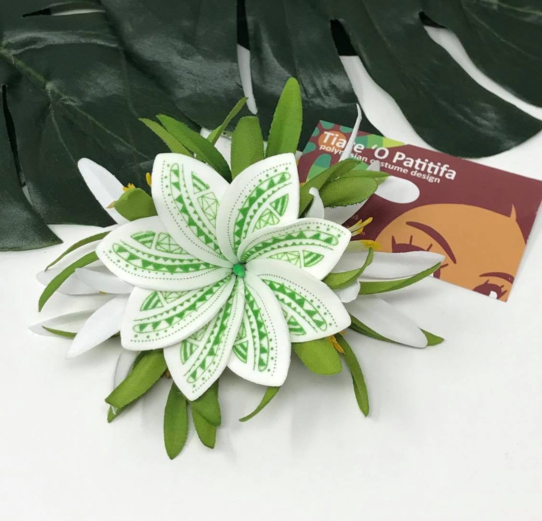 4er-Set Haarspangen Mit Hawaii-Blumen – Plumeria Aus Schaumstoff, Je 7 Cm, Für Strand & Party
