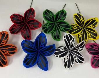 Tiare Flower Hair Pick, Tropical Hawaiian Luau Flower, 90mm