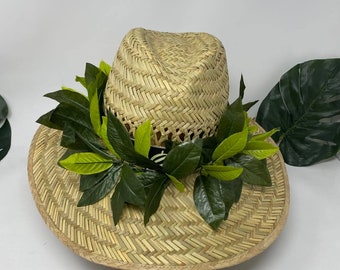 Natural Grass Straw Hat..Perfect For Polynesian Events, Luau, Drummers..Suitable For Both Male And Female. One Size Fits All.