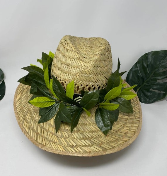 Chapeau De Paille Hawaïen Coloré Avec Fleurs - Taille Unique, Parfait Pour Fêtes Et Déguisements