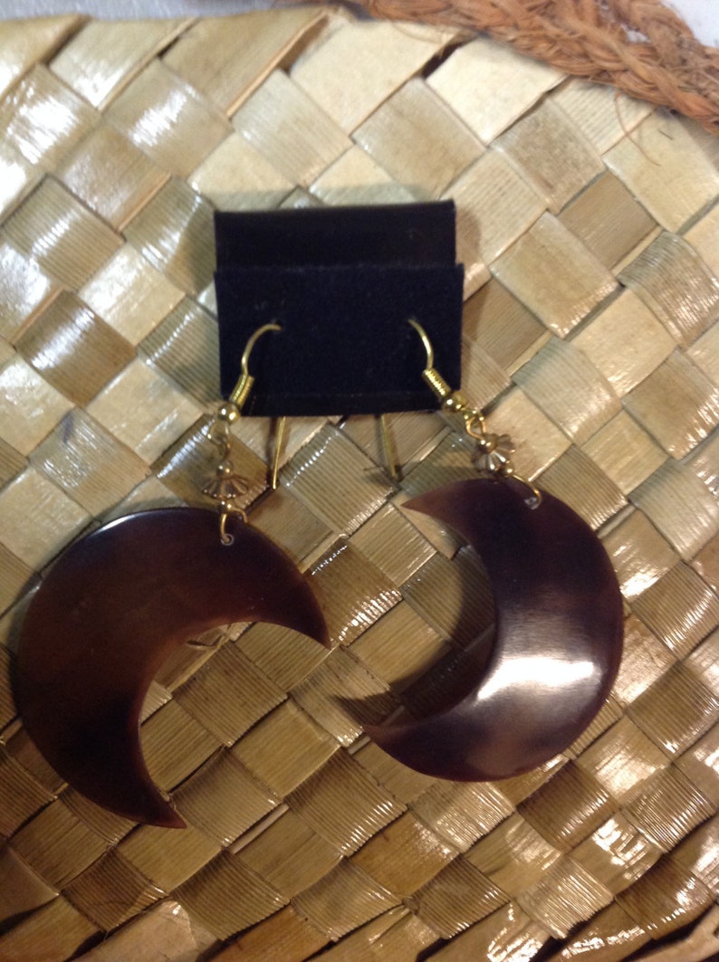 Medium Moon Shape Shell Earrings. image 1