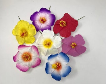 Flores de espuma de hibisco havaiano. Flores tropicais para luau, casamento na praia e eventos polinésios!