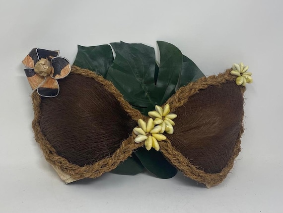 Authentic Coconut Bark, Tapa Cloth and Braided Coconut Husk Fibers Bra.  Tahitian & Cook Islands Bra. This Listing is for Kids and Adult. -   Canada