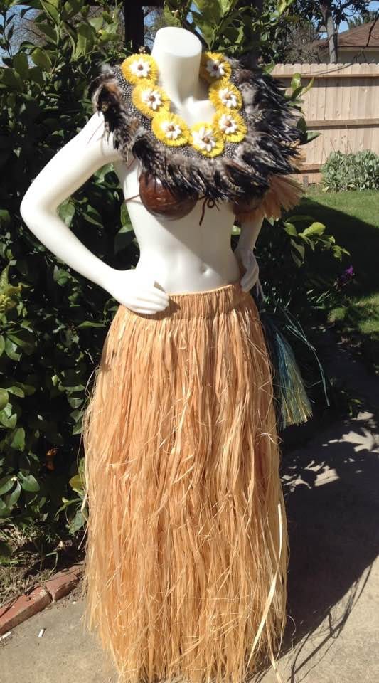 Authentic Natural Grass Skirt Only. Polyesian Natural Manafau, Mo're, Grass  Skirt Or Hula Skirt.