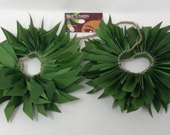 Silk Ti/Green Leaf Wristlets Or Anklets. Moana Green Leaf Costume Set. Hawaiian, Polynesian Hula Dancers, Birthday, Luau & Wedding Party!