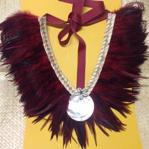 Feather Neck Piece.. Perfect For Tahitian & Cook Island Dancers Of All Ages. For Both Male And Female image 2