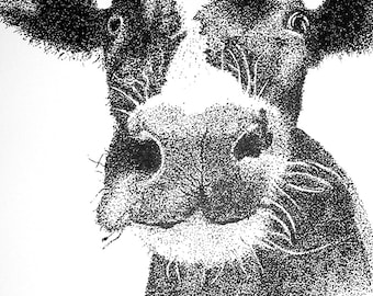 Instant Download of Cow Pointillism Portrait