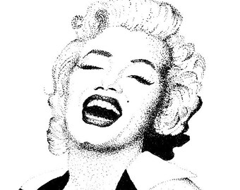 Marilyn Monroe Original Pointillism Drawing